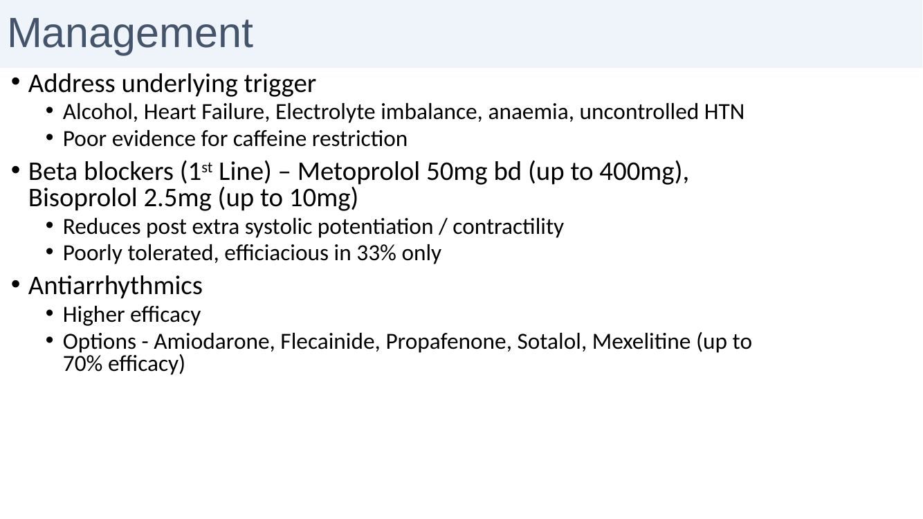 Ventricular ectopy management